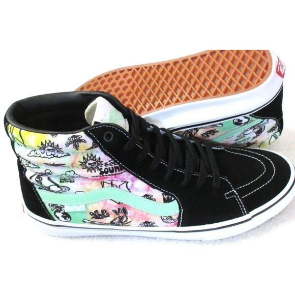 Vans Men's Skate Sk8-Hi Shroom Doom Tie Dye Canvas Suede shoes Sizes NIB - Picture 2 of 5